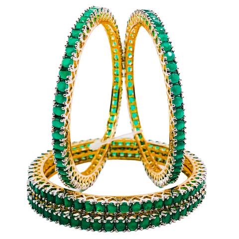 Set of 4 Semi-Precious Emerald Bangles - PAAIE