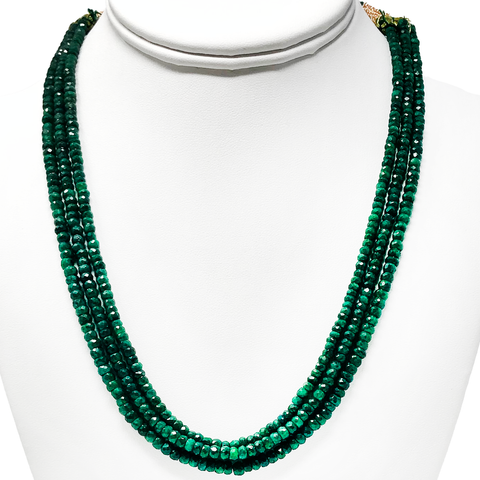 Small Beryl Emerald Gemstone Necklace (Design 3) - PAAIE