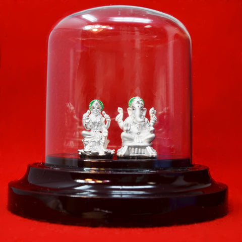 999 Pure Silver Ganesha Lakshmi (Design 5) in Oval - PAAIE