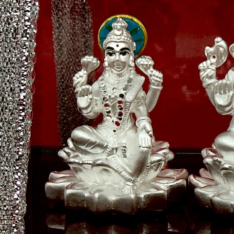 999 Pure Silver Ganesh, Lakshmi and Saraswati Idol - PAAIE