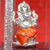 999 Pure Silver Small Square Ganesha Idol in Orange - PAAIE