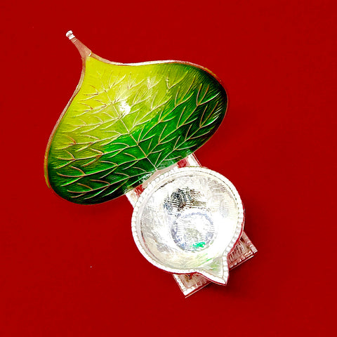 925 Silver Leaf Diya (Design 4) - PAAIE