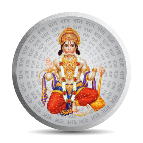 999 Pure Silver Hanuman Ji 10 Grams Coin (Design 23)