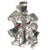 925 Orange and Green Flying Hanuman Pure Silver Pendant - PAAIE