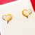 24K Gold Heart & Mini Diamond Studs (Design 44) - PAAIE