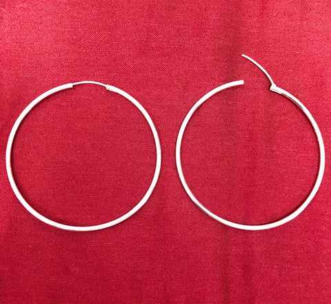 925 Sterling Silver 3 CM Hoop Earring (Design 14) - PAAIE