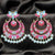 Hot Pink Floral Chandbali Earrings - PAAIE