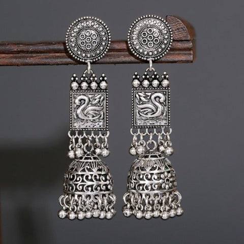 Oxidized Traditional Jhumki Earrings