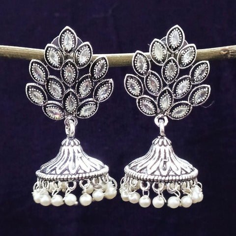 Traditional Style Oxidized Earrings with Stone for Casual Party (E98) - PAAIE