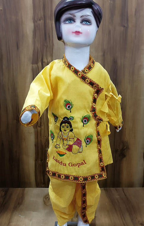 Boys Yellow Krishna Dress Dhoti Kurta For Baby Boys Set - PAAIE