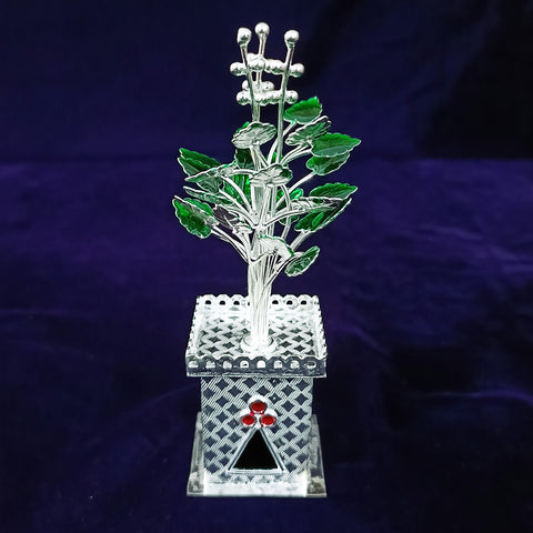 925 Solid Silver Tulsi Goddess Plant - PAAIE