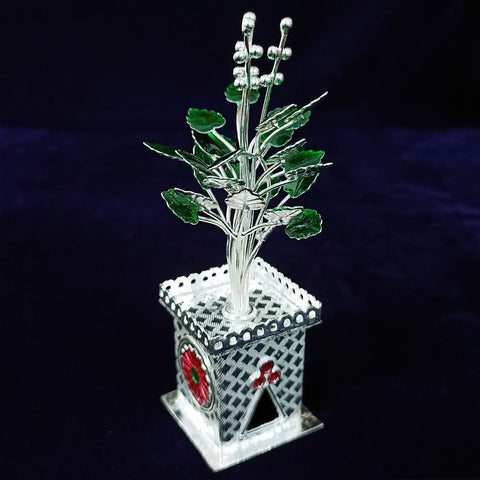 925 Solid Silver Tulsi Goddess Plant - PAAIE