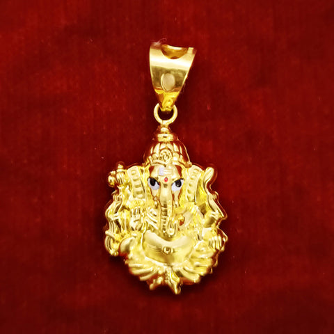 22 KT Gold Unisex Lord Ganesha Pendant (D1) - PAAIE
