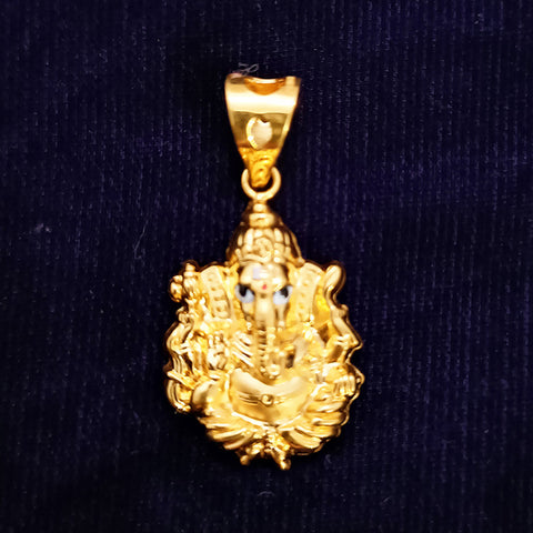 22 KT Gold Unisex Lord Ganesha Pendant (D1) - PAAIE
