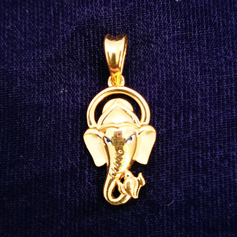 22 KT Gold Unisex Lord Ganesha Pendant (D2) - PAAIE