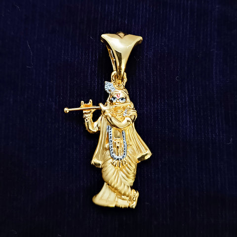 22 KT Gold Unisex Lord Krishna Pendant (D7) - PAAIE
