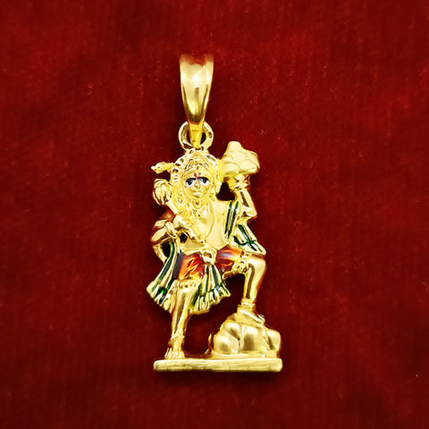 22 KT Gold Unisex Lord Hanuman Pendant (D10) - PAAIE