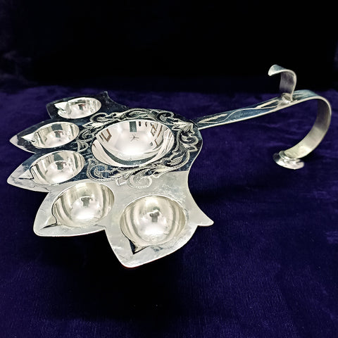 925 Silver Long Diya with Handle (Design 30) - PAAIE