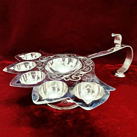 925 Silver Long Diya with Handle (Design 30) - PAAIE