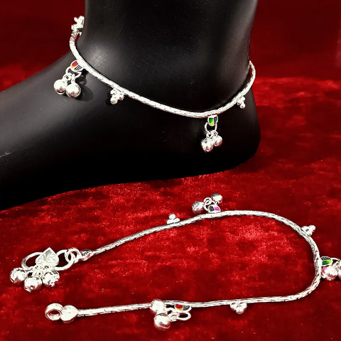 Silver Anklet 9.0 inches (Set of 2) - Design 3 - PAAIE