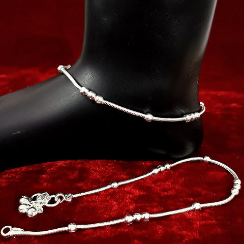 Silver Anklet 10.5 inches (Set of 2) - Design 17 - PAAIE