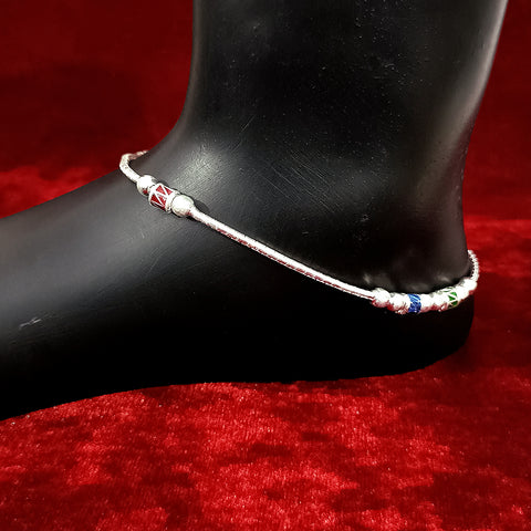 Silver Anklet 10.5 inches (Set of 2) - Design 24 - PAAIE