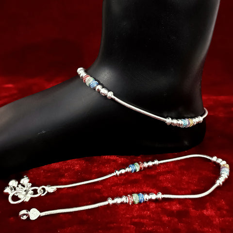 Silver Anklet 10.75 inches (Set of 2) - Design 25 - PAAIE