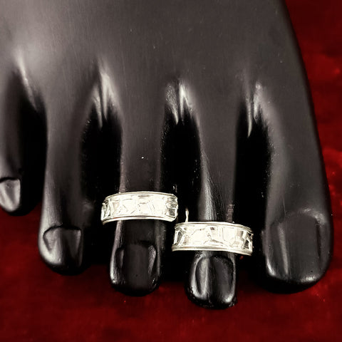 925 Silver Adjustable Toe Rings Pair (Design 80) - PAAIE