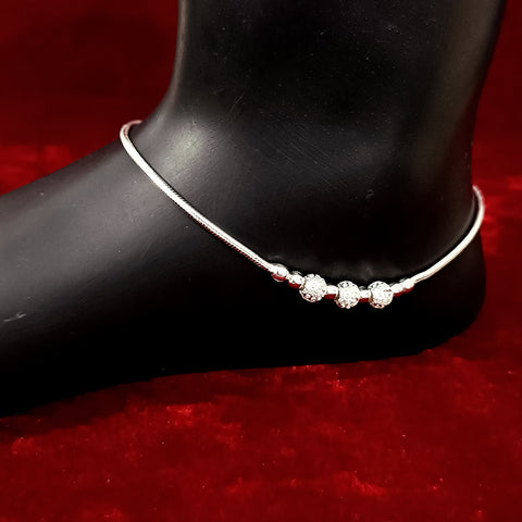 Silver Anklet 10.5 inches (Set of 2) - Design 32 - PAAIE