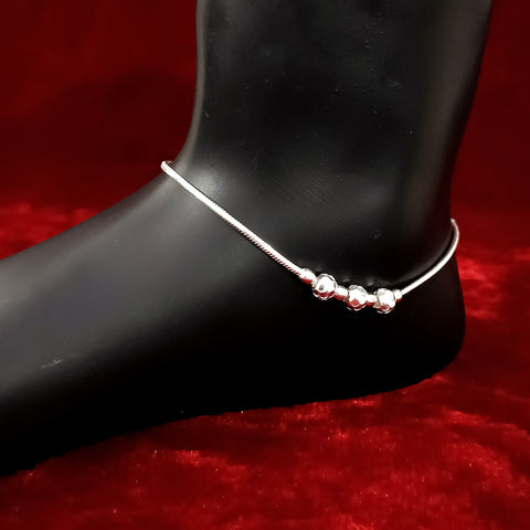 Silver Anklet 10.0 inches (Set of 2) - Design 42 - PAAIE