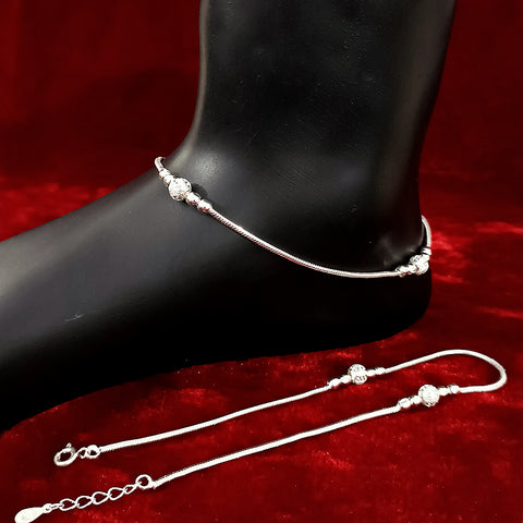 Silver Anklet 10.5 inches (Set of 2) - Design 44 - PAAIE