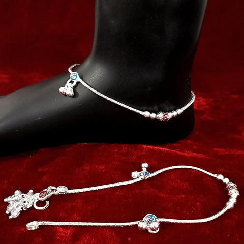 Silver Anklet 10.5 inches (Set of 2) - Design 53 - PAAIE