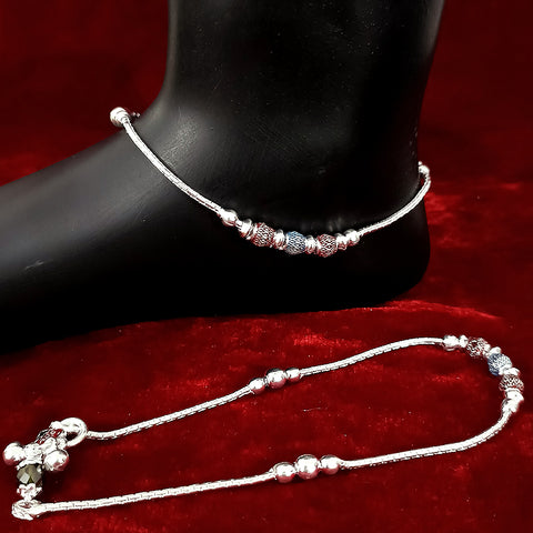 Silver Anklet 10.5 inches (Set of 2) - Design 57 - PAAIE