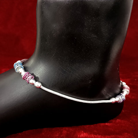 Silver Anklet 10.5 inches (Set of 2) - Design 58 - PAAIE