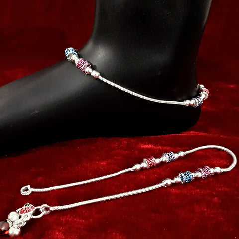 Silver Anklet 10.5 inches (Set of 2) - Design 58 - PAAIE