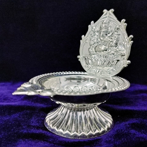 925 Silver Ganesha Diya For Pooja, Diwali Pooja (Design 57) - PAAIE
