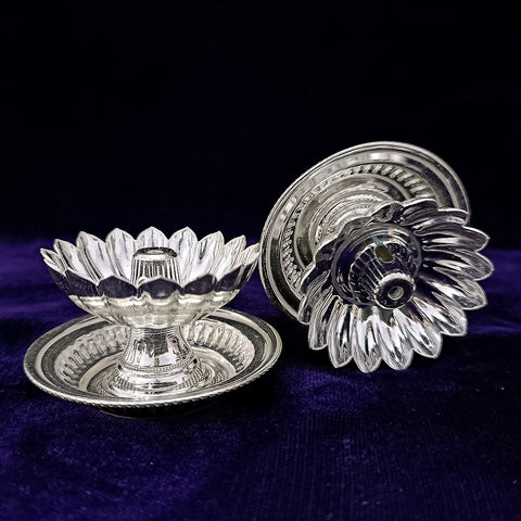 925 Silver Lotus Designer Diya (Design 55) - PAAIE