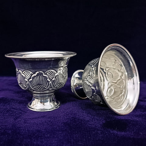 925 Solid Silver Designer Bowl / Cup / Sweet Bowl (Design 27) - PAAIE