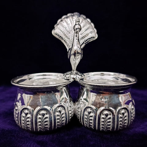 925 Pure Silver Designer Kumkum Box (Design 36) - PAAIE