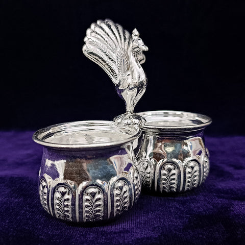 925 Pure Silver Designer Kumkum Box (Design 36) - PAAIE