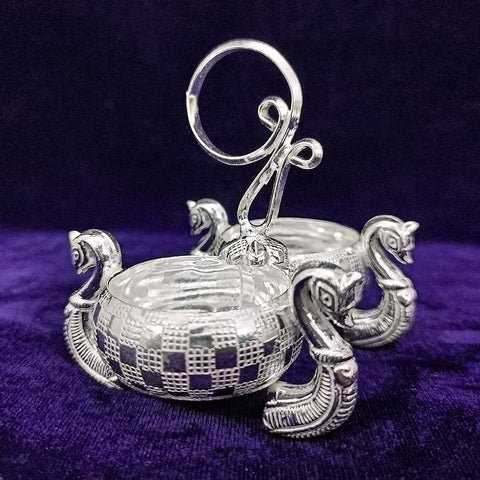 925 Pure Silver Designer Kumkum Box (Design 37) - PAAIE