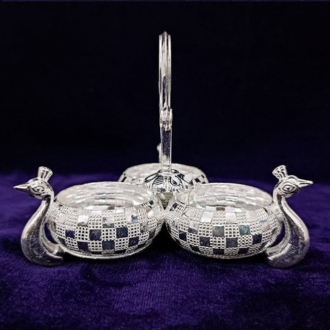 925 Pure Silver Designer Kumkum Box (Design 39) - PAAIE