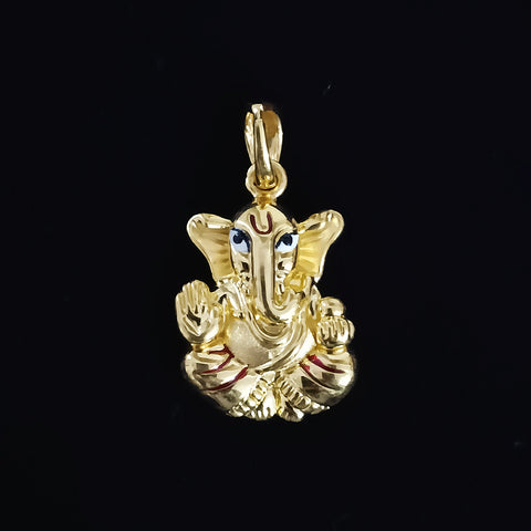 22 KT Gold Unisex Lord Ganesha Pendant (D17) - PAAIE