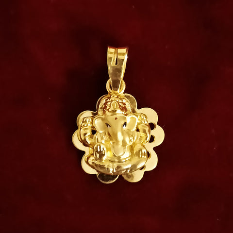 22 KT Gold Unisex Lord Ganesha Pendant (D18) - PAAIE