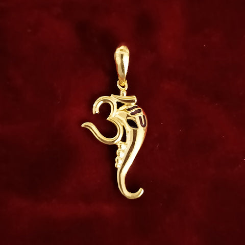 22 KT Gold Unisex Divinely Blessed Om Pendant (D21) - PAAIE