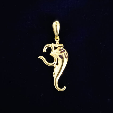 22 KT Gold Unisex Divinely Blessed Om Pendant (D21) - PAAIE