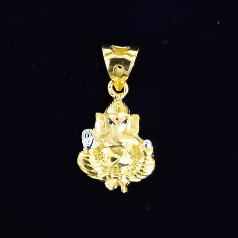 22 KT Gold Unisex Lord Ganesha Pendant (D22) - PAAIE