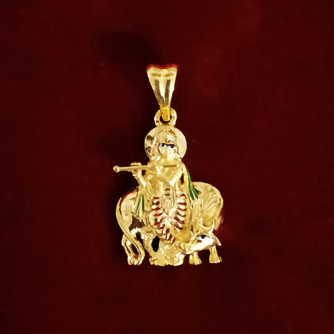 22 KT Gold Unisex Lord Krishna Pendant (D27) - PAAIE