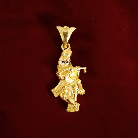 22 KT Gold Unisex Lord Krishna Pendant (D28) - PAAIE