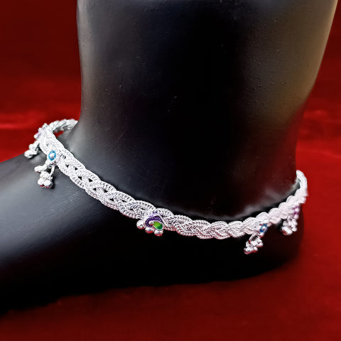 Silver Anklet 10.5 inches (Set of 2) - Design 87 - PAAIE